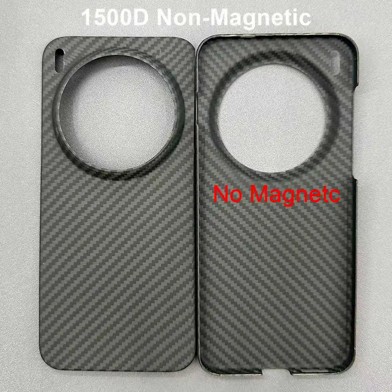 Magnetic Kevlar Aramid Carbon Fiber Slim Case - Black, Lightweight, and Thin