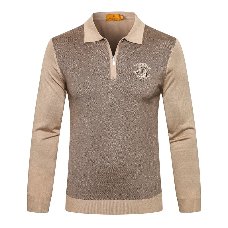 

BILLIONAIRE OECHSLI Sweater wool men's 2024 new warm straight elasticity fashion Casual high quality zipper big size M-5XL