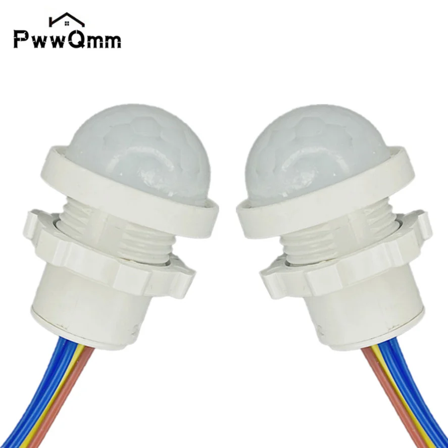 PwwQmm AC 220V 110V PIR Sensor เครื่องตรวจจับสมาร์ทสวิทช์ LED PIR อินฟราเรด Motion Sensor Detection เซ็นเซอร์อัตโนมัติสวิทช์ไฟ 1
