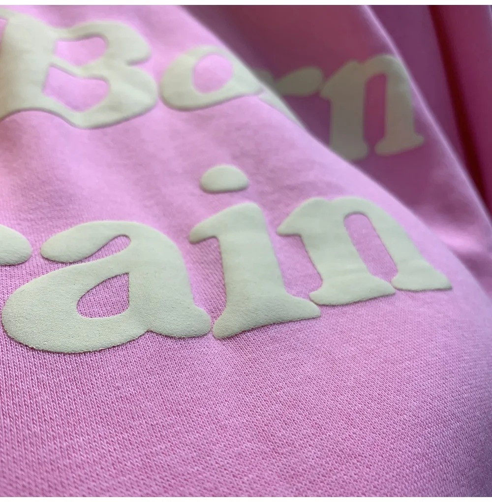 2024fw Puff Print Kanye West Hoody Men Women 1:1 Pink Ye Must Be Born Again Hoodie Oversize Fit Pullovers CPFM Sweatshirts 2