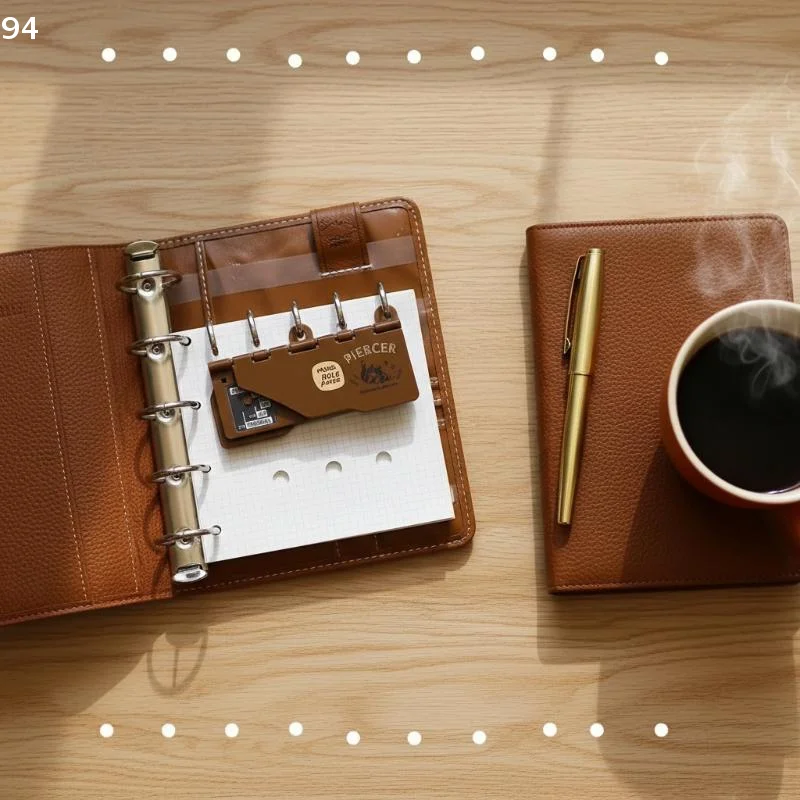 1Pcs 컴팩트 M5/A7 루즈 리프 바인더 펀칭기, 3홀 4mm 펀치 사무용품