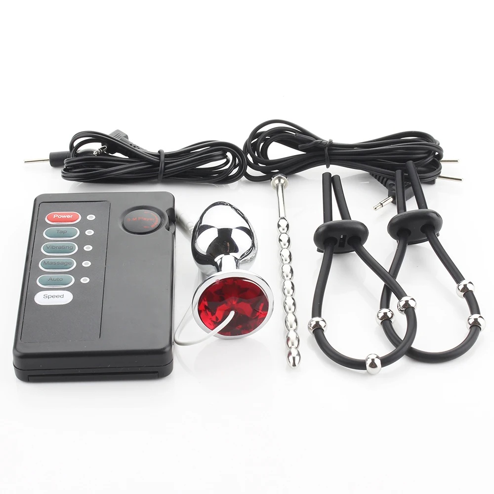 Electro Penis Stimulator Ring Anal Butt Plug for Men Electric Shock Medical Themed Sex Toy BDSM Estim Penis Plug Urethra Dilator electro sex toys electric sex toys penis rings