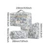 3pcs/set Storage Organizer Floral Quilted Makeup Bags Cotton Padded Cosmetic Bag Large Travel Toiletry Bag Women Zipper Wash Bag 6