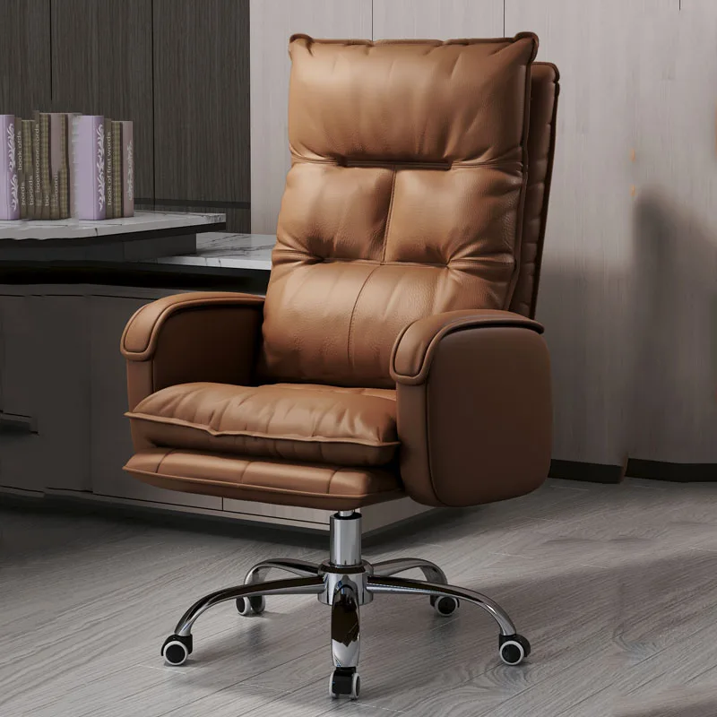 Brown Mobile Office Chair Ergonomic Lounge Conference Footrest Office Chair Recliner Luxury Sillones Individual Luxury Furniture lounge set poly rattan brown