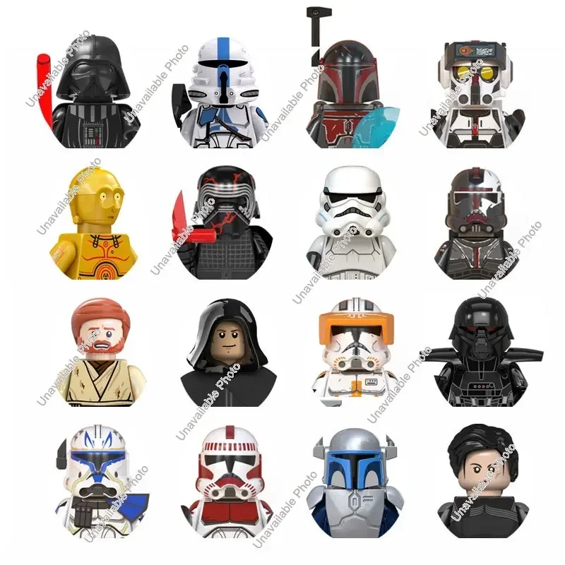 Hot Toys Mandalorian Moff Jiessie Rex Kylo Ren Obi-Wan Luke Skywalker Dark Trooper Model Building Blocks Moc Bricks Regali Giocattoli