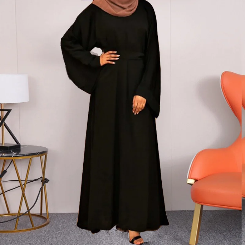 2023 New Fashion Muslim Women's Abaya Dubai Islamic Long Sleeve DressesLong Dresses Plus Size Dress