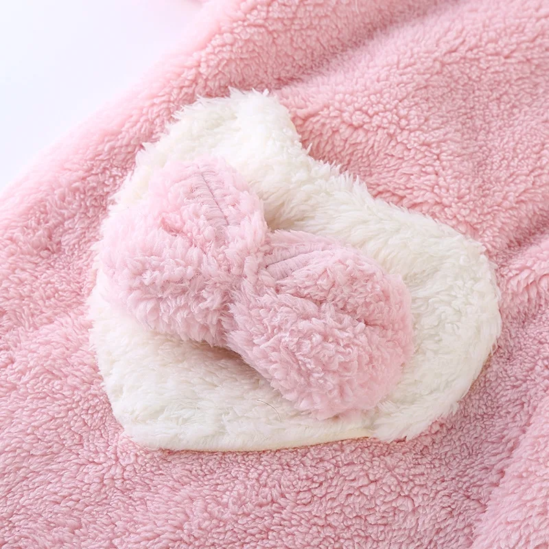 Girls Bathrobes Children Hooded Fashion Winter Fleece Bath Robes Towel Velvet Pajamas Gown