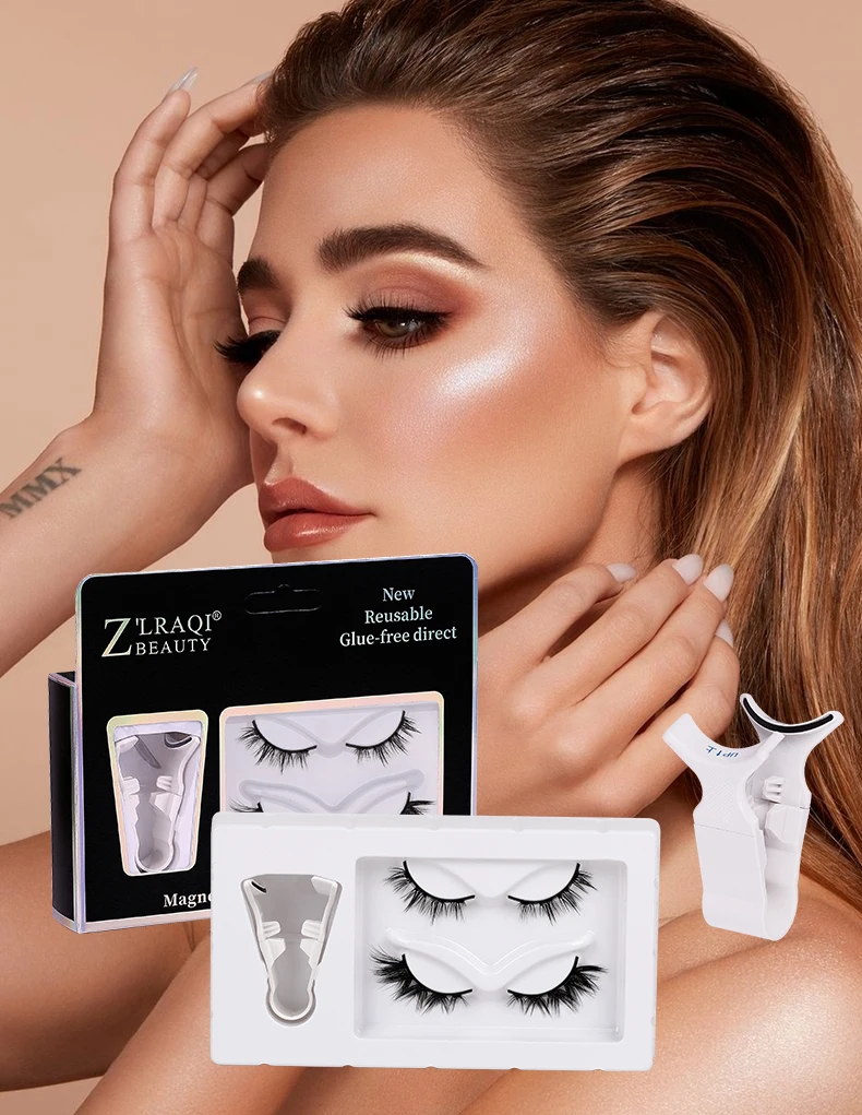 Description Picture 2 of itemNon-adhesive magnetic eyelashes, a set of reusable magnetic eyelashes, soft and curled eyelashes, easy and quick installation
