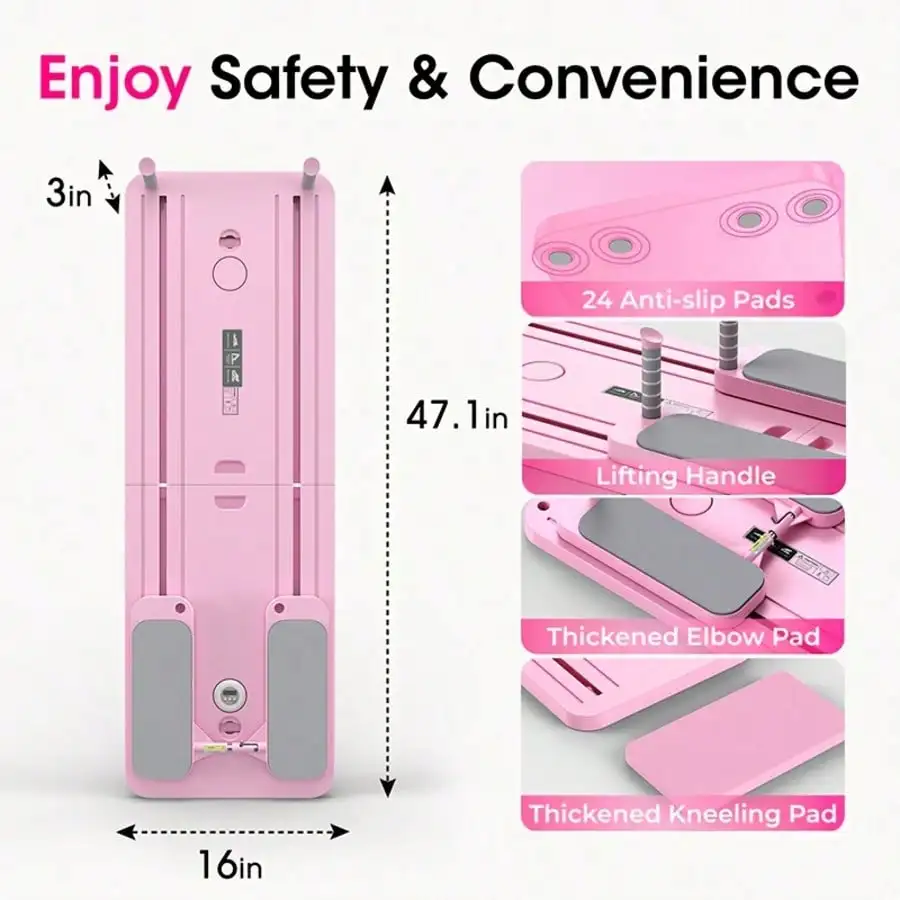 Multifunctional Fitness Board with Automatic Rebound, Foldable Exercise Machine-Full Body Exercise Equipment, Home Pilates