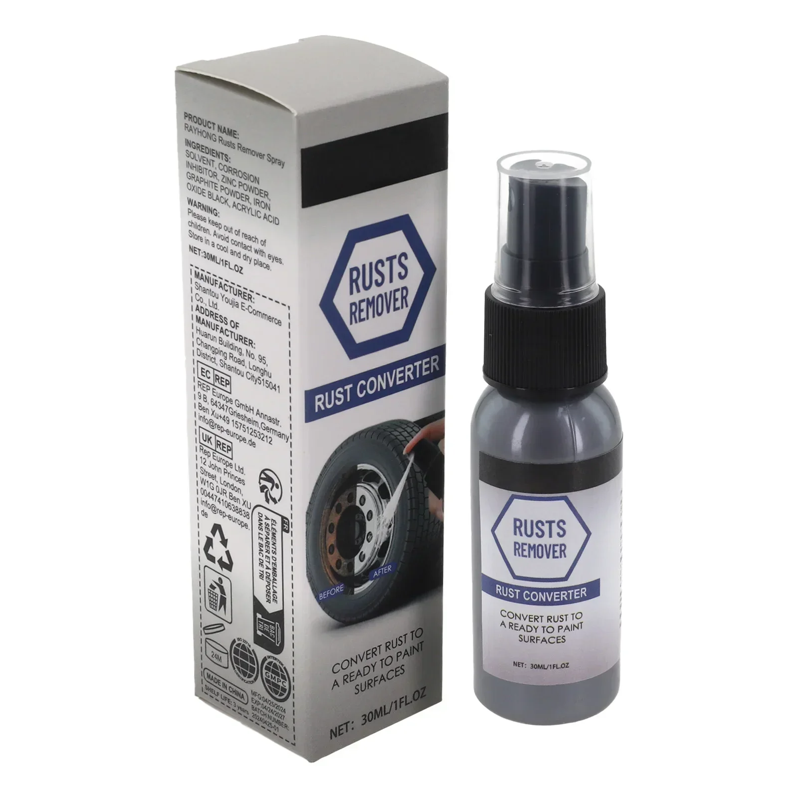 Rust Remover 30ml Anti-Rust Lubricant For All Models Trucks Rust Remover Effective Paint Care Solution For Prevention