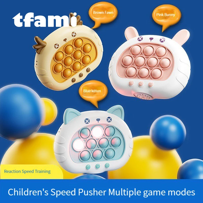 

TFAMI Pop Push Toys Childrens Press Handle Fidget Toys Pinch Feeling Quick Push Games Anti-Stress Toys Squeeze Decompression Toy