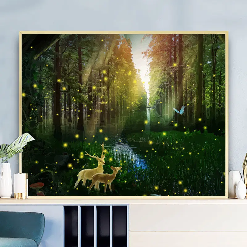 

150113 diy digital oil painting oil painting acrylic flower painting explosion hand-filled landscape painting
