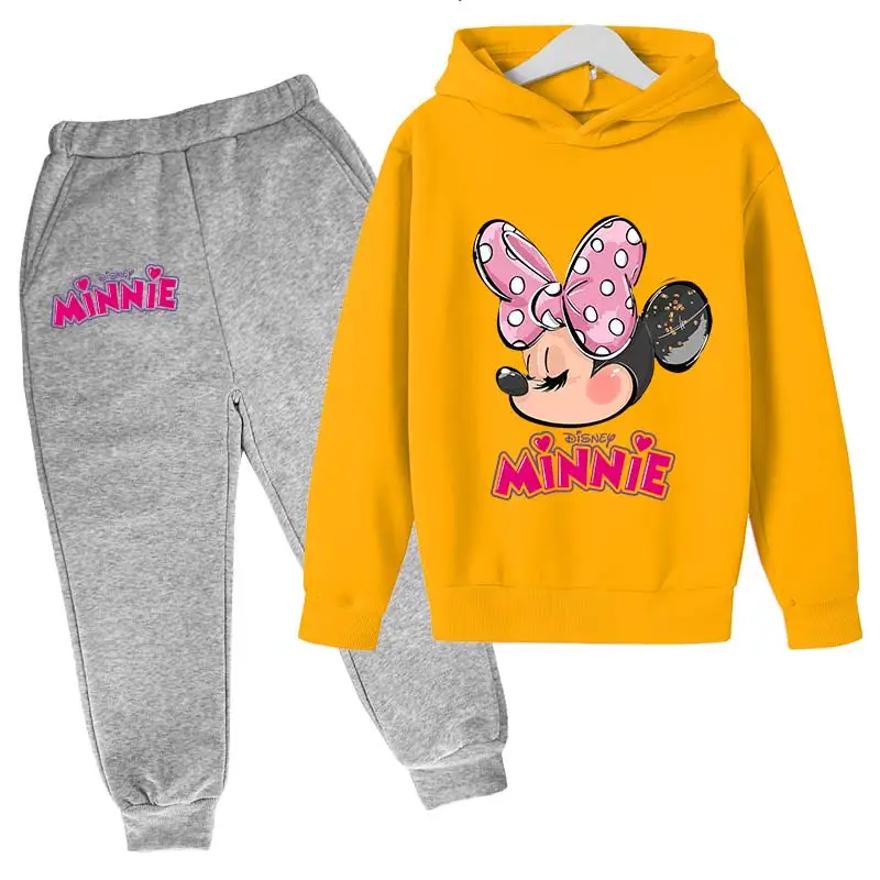 thumbnail image 1 of Conjunto de ropa de Minnie Mouse para niñas pequeñas con traje de otoño e invierno Conjunto de sudaderas con capucha de Mickey Mouse para niños pequeños Ropa para niños pequeños, 1 of 5