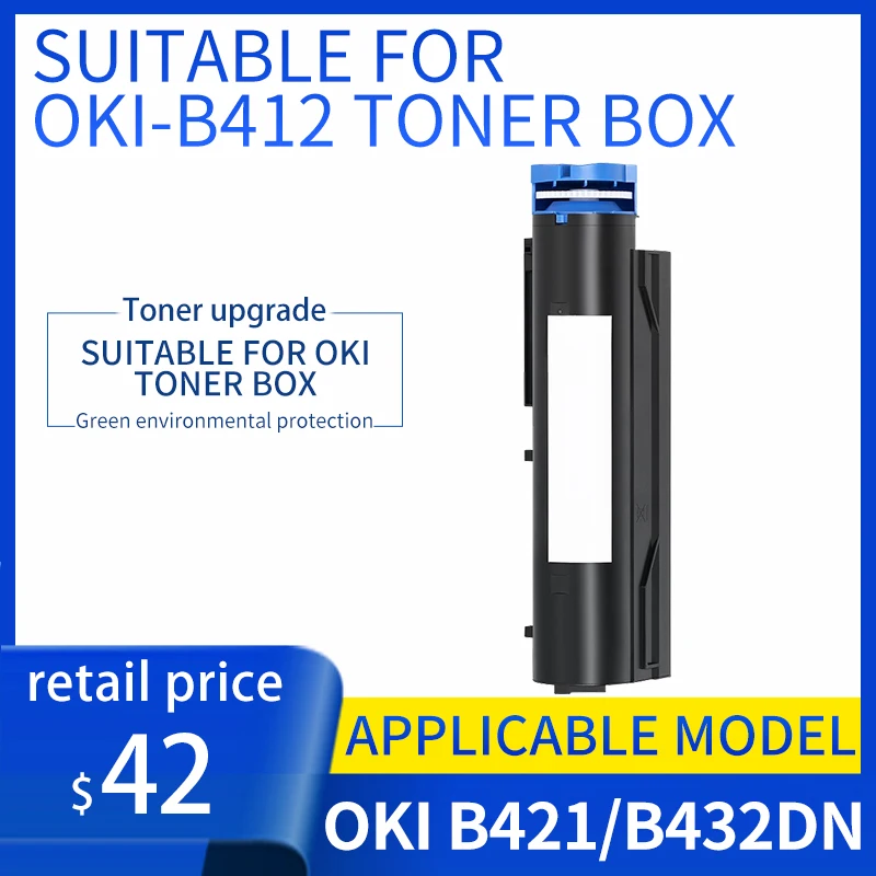 

For Suitable for oki-b412 powder box b432dn B512 mb472dnw mb492dn mb562dnw cartridge b432k b412dn powder bin large capacity