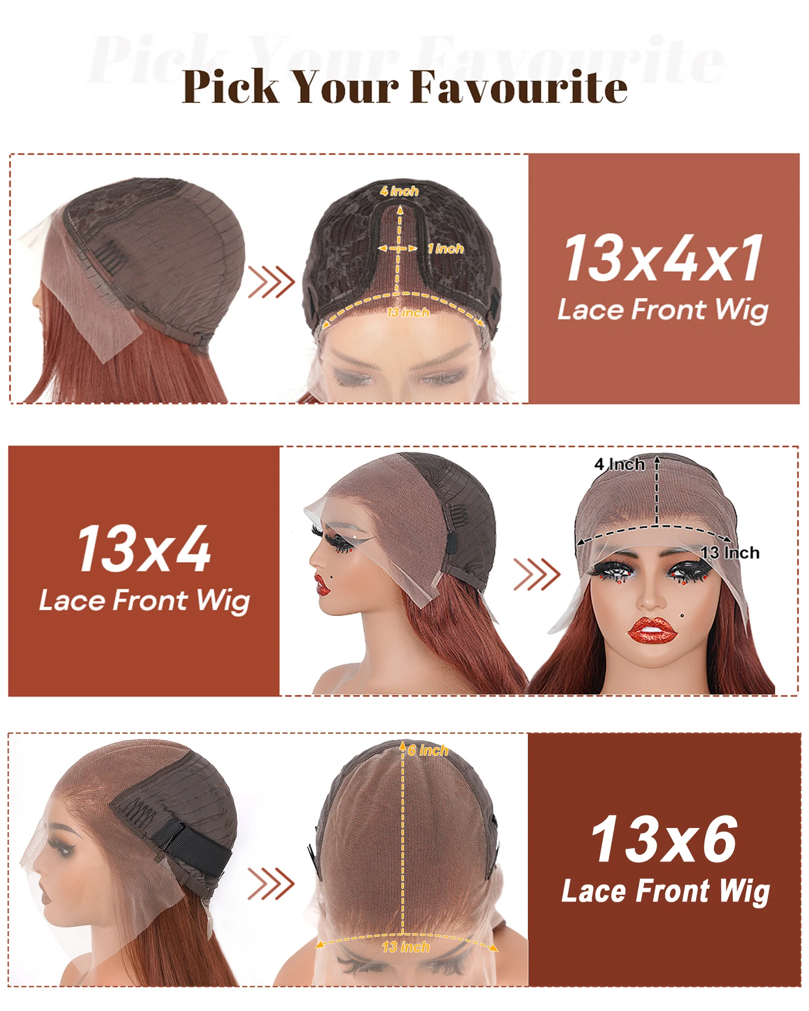 Reddish Brown Natural Hairline Lace Front Wig with Layered Butterfly Cut