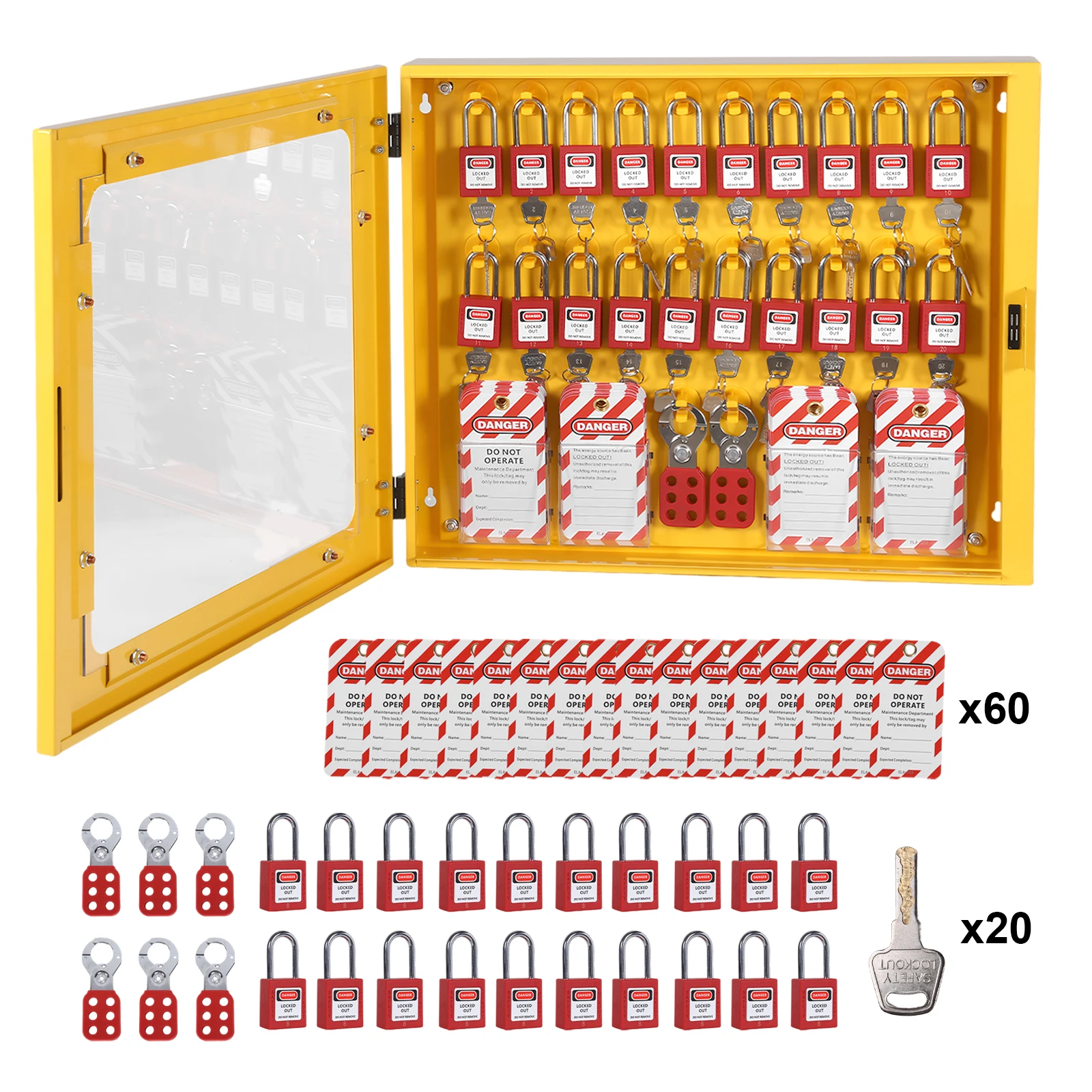 Lockout Tagout Station Heavy Duty Metal Lockout Tag Out Equipment Safety Lockout Tool Box for Industrial Maintenance