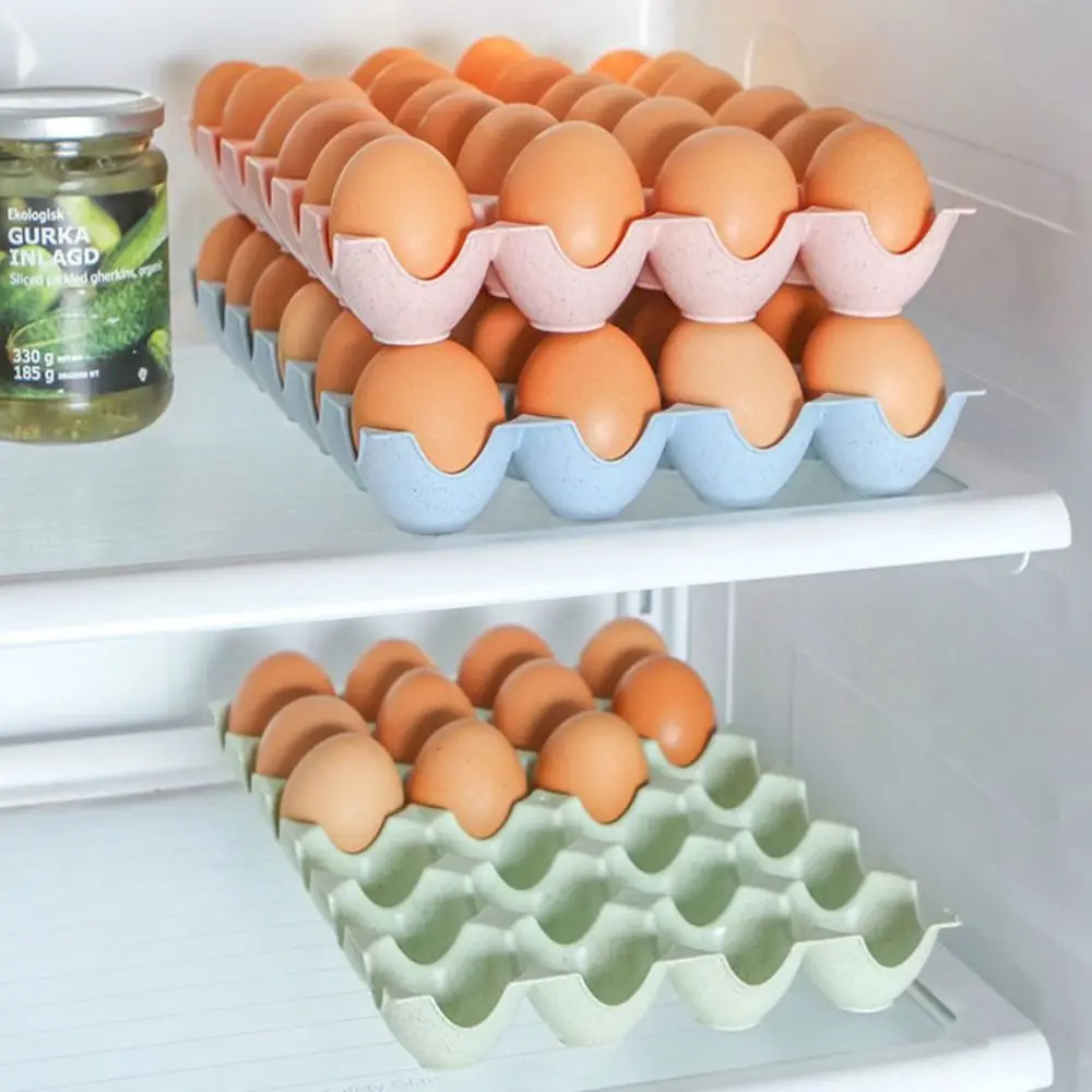 24/15 Grooves Egg Storage Box egg storage box Household Egg Rack Refrigerator Container Dispenser for Kitchen