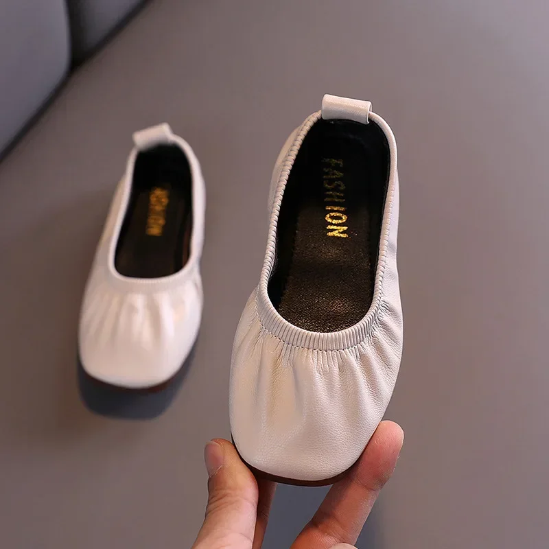 Princess Girls Flat Shoes Breathable Soft PU Leather Dress Shoes for Party Ballet Dance Slip-on Overshoes Casual Moccasin F12282 5