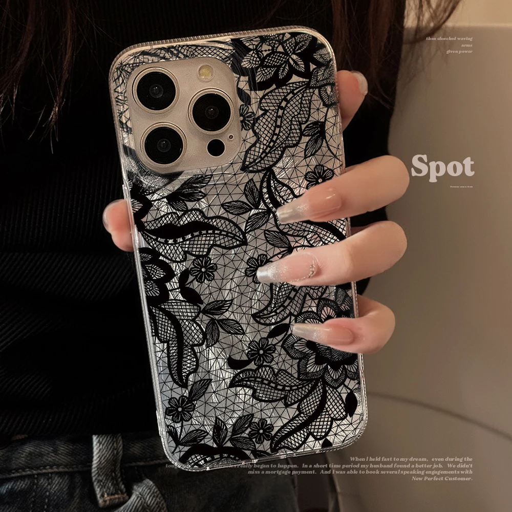 Elegant Hollow Lace Design Phone Case Cover