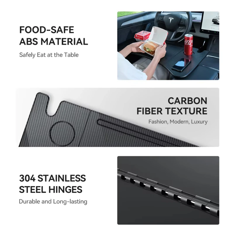 For Tesla Model3/Y folding small table board front and rear car laptop table multifunctional car accessories