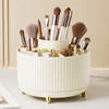 Makeup Brush Organizer 360° Rotating Cosmetic Organizer 5 Slot Makeup Brushes Cup Bathroom Vanity Desktop Storage Holder 1