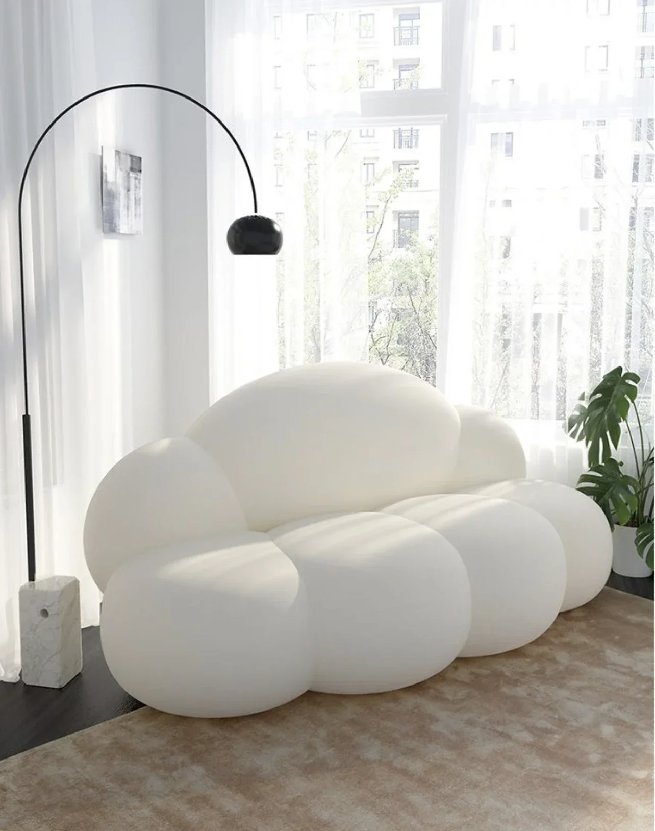 

New Hot Sale Sofa Fabric Simple Creative Cloud Shape Simple Sofa Bed Three Seater Sofa