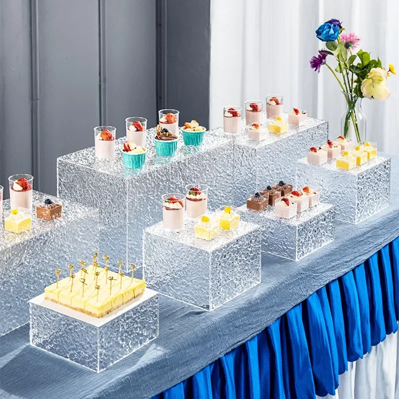Acrylic Transparent Dessert rack et table Food tray rack Cake tray table et tea break stand cake display Dishes Plates