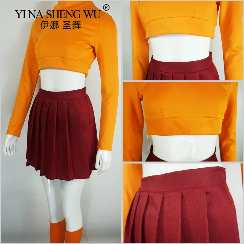 Anime Velma Cosplay Daphne Costume Movie Character Orange Uniform Halloween  Costume For Women Girls - Cosplay Costumes - AliExpress
