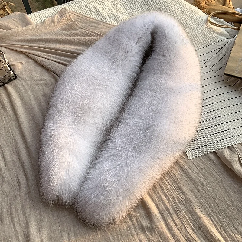 Real Fox Fur Collar For Women High Quality Fur Scarf Super Luxury Fashion Women Men Collar Jackets Hood Shawl Real Fur Hood Trim