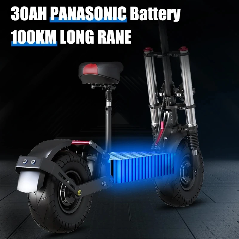 Electric Scooter Super Power Electric Scooter 6000W 72V Dual Motor Electric Scooter Adults 100KM/H Fast Speed 85KM Long Range 26AH/30AH Battery