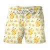 MINISO Pokemon Pikachu Men's Short-sleeved Shirt Beach Shorts Set Men's Summer Street Fashion Men's Casual Hawaii Shirt Suit 4
