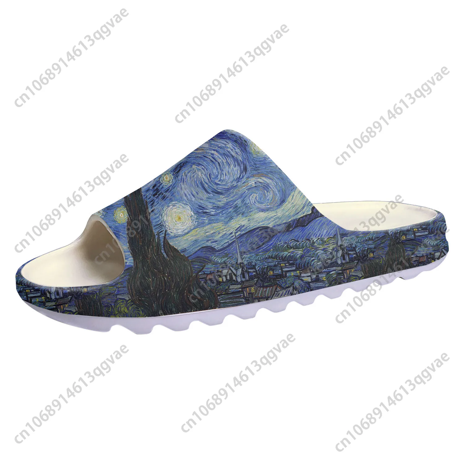 Starry Night Van Gogh Pittura Ad Olio Suola Morbida Sllipers Home Zoccoli Step On Water Shoes Mens Womens Teenager Personalizza Su Shit Sandals