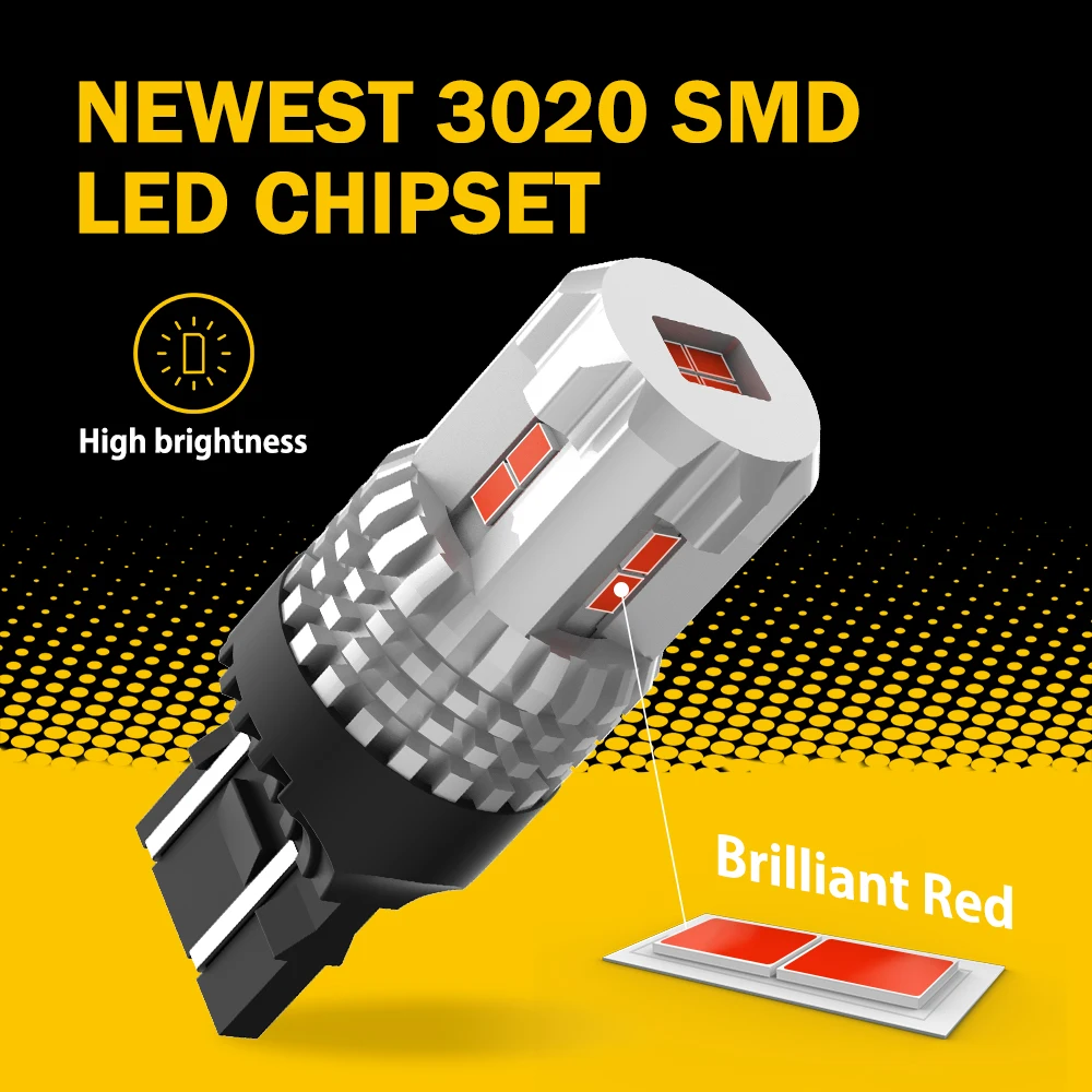AUXITO 2Pcs T20 LED  W21 5W 7443 7440 W21W 3020 SMD ڵ  ĸ 극ũ  ڵ ġ  ȣ 