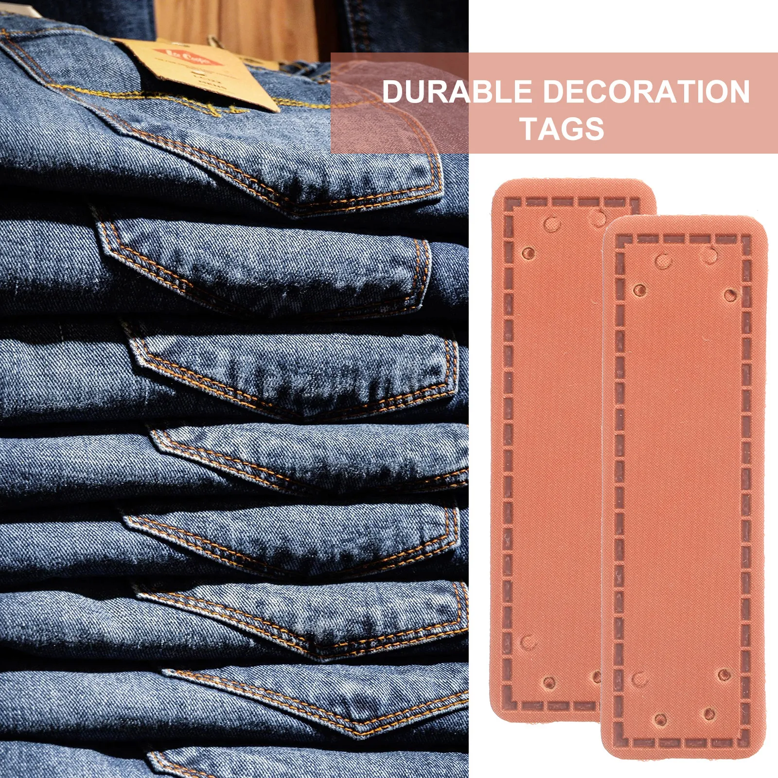 100Pcs 수제 의류 태그 DIY 의류 가방용 미리 뚫린 봉제 라벨 모자 액세서리 태그