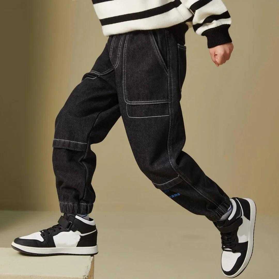 Autumn Boy's Jeans Clothes Kids Cowboy Pants Children Casual Denim Clothing Bottoms Trousers Baby Boy Casual Soft Jean kids pants boys jeans