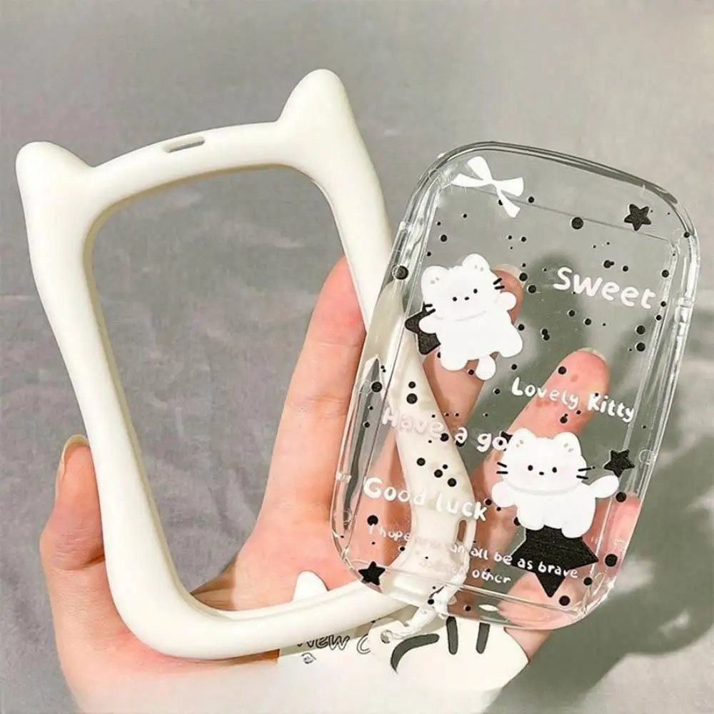 Cartoon Cat Ear Card Holder Girls 3-Inch Idol Photo Storage Clip Student Bus Card Student ID Holder Keychain Stationery