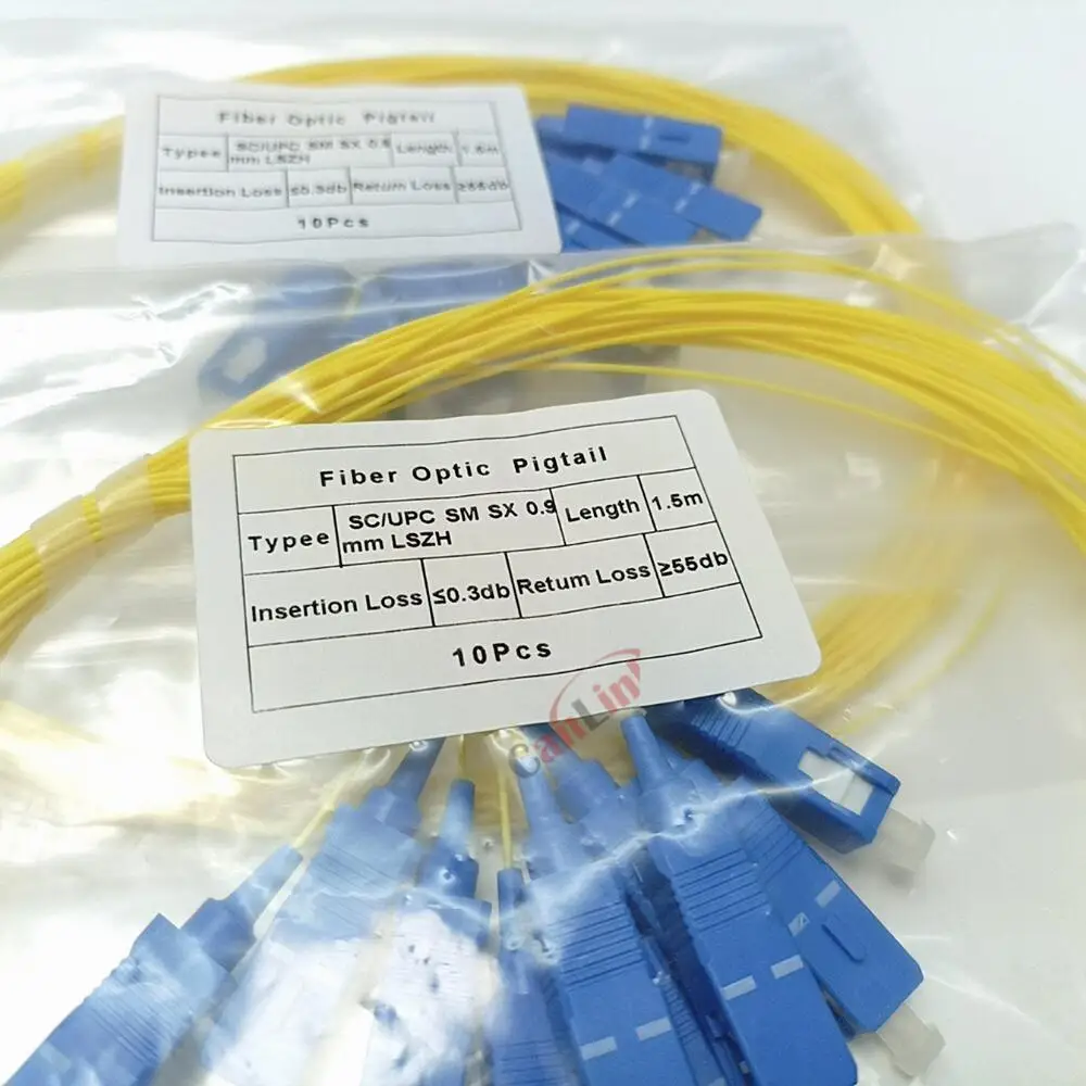 SC/UPC Fibra Optica Simplex 9/125 Single Mode Fiber Optic Pigtail, 0.9 Mm LSZH Outer Jacket 1.5M FTTH
