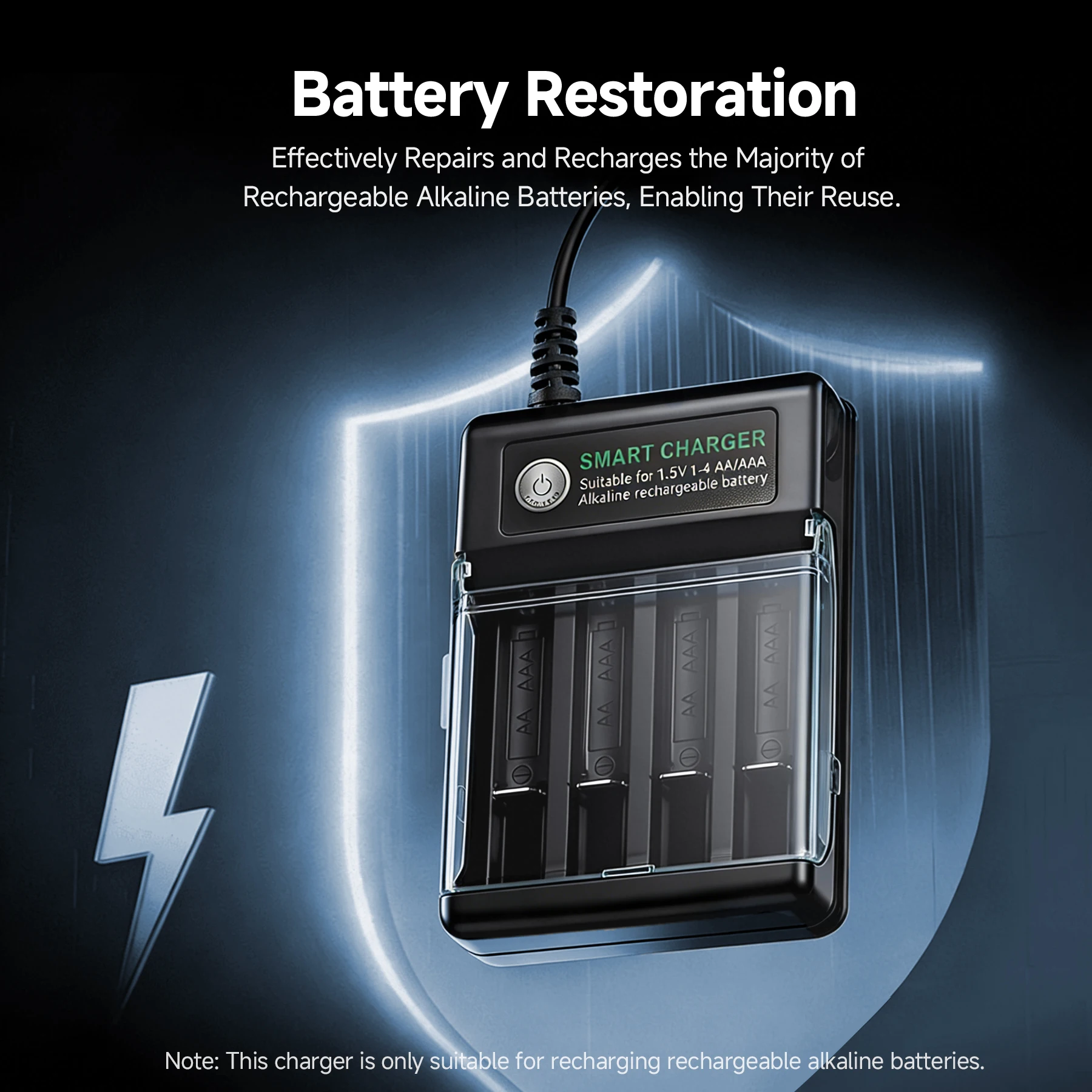 Advanced 4-Slot Smart Battery Charger with Independent Safe Charging and USB-A Connectivity