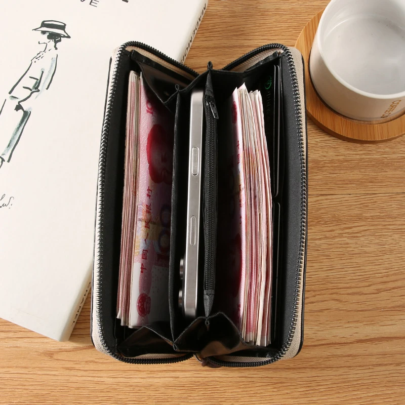 PUClutch bag women's wallet new high-end fashion zipper long wallet - 3
