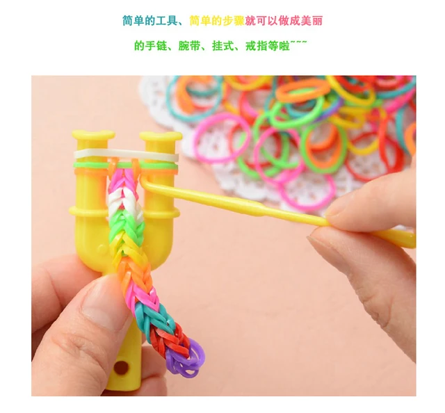 600pc DIY Toys Rubber Loom Bands Set Kid DIY Bracelet Silicone Rubber Bands Elastic Rainbow Weave Loom Bands Toy for Kids Goods 5
