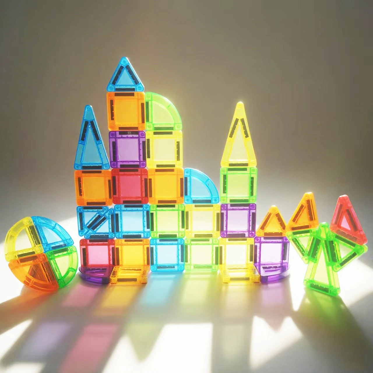 ตัวต่อแม่เหล็กขนาดเล็ก 24-54 ชิ้น ชุดตัวต่อแม่เหล็กแบบพกพา ของเล่นเสริมพัฒนาการสำหรับเด็ก ของขวัญ 1