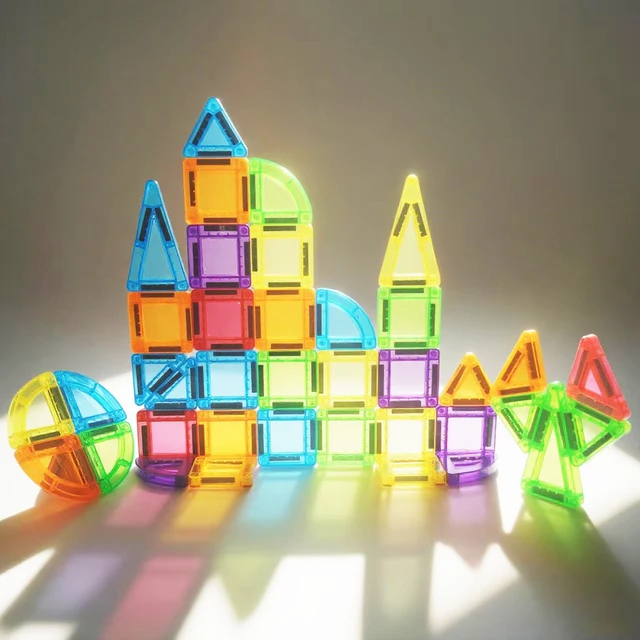 ตัวต่อแม่เหล็กขนาดเล็ก 24-54 ชิ้น ชุดตัวต่อแม่เหล็กแบบพกพา ของเล่นเสริมพัฒนาการสำหรับเด็ก ของขวัญ 1