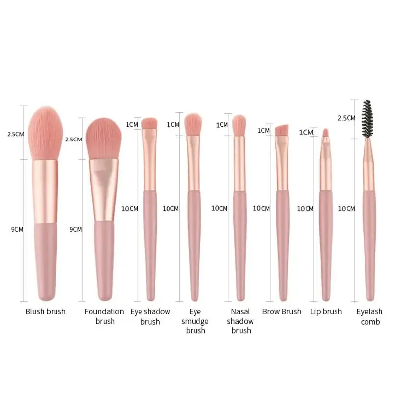 Description Picture 4 of itemPortable 8Pcs Makeup Brush Set Soft Makeup Concealer Brush Blush Loose Powder Brush Eye Shadow Foundation Brush Beauty Tools
