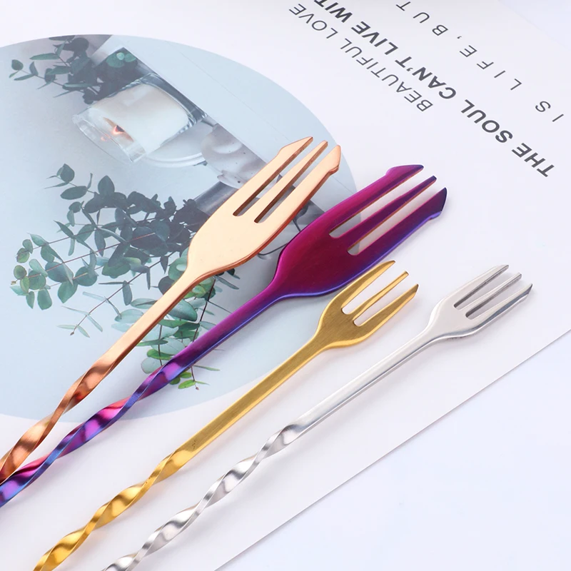1 pc Cocktail Spoon Stainless Steel Bartender Bar Accessories Home Bars Carafe Gadgets Cool Tool Faced Chocolate Bar Metal Spoon