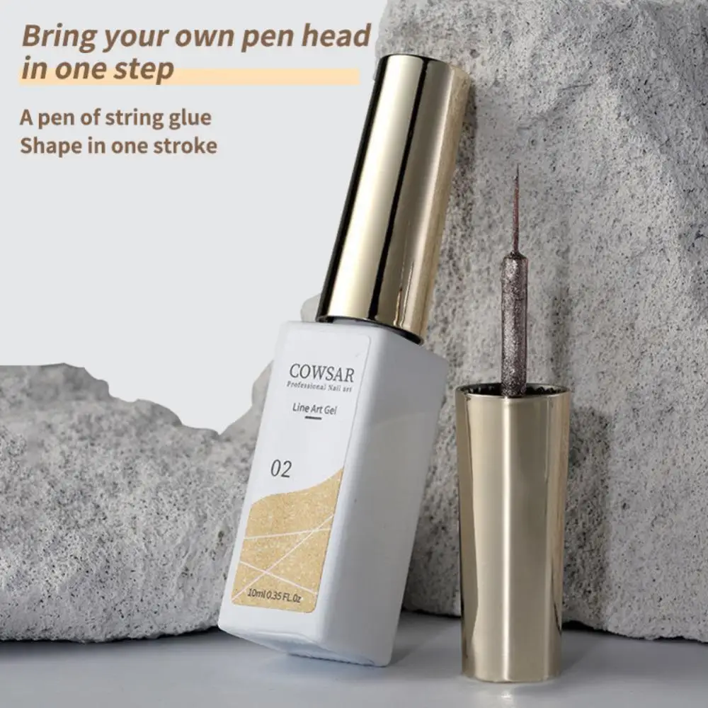 

10g Nail Polish Gel Painted Nail Gel Flash Mirror Metal Glue Gold Silver White Edge Painting Platinum Glue Nail Art Gel
