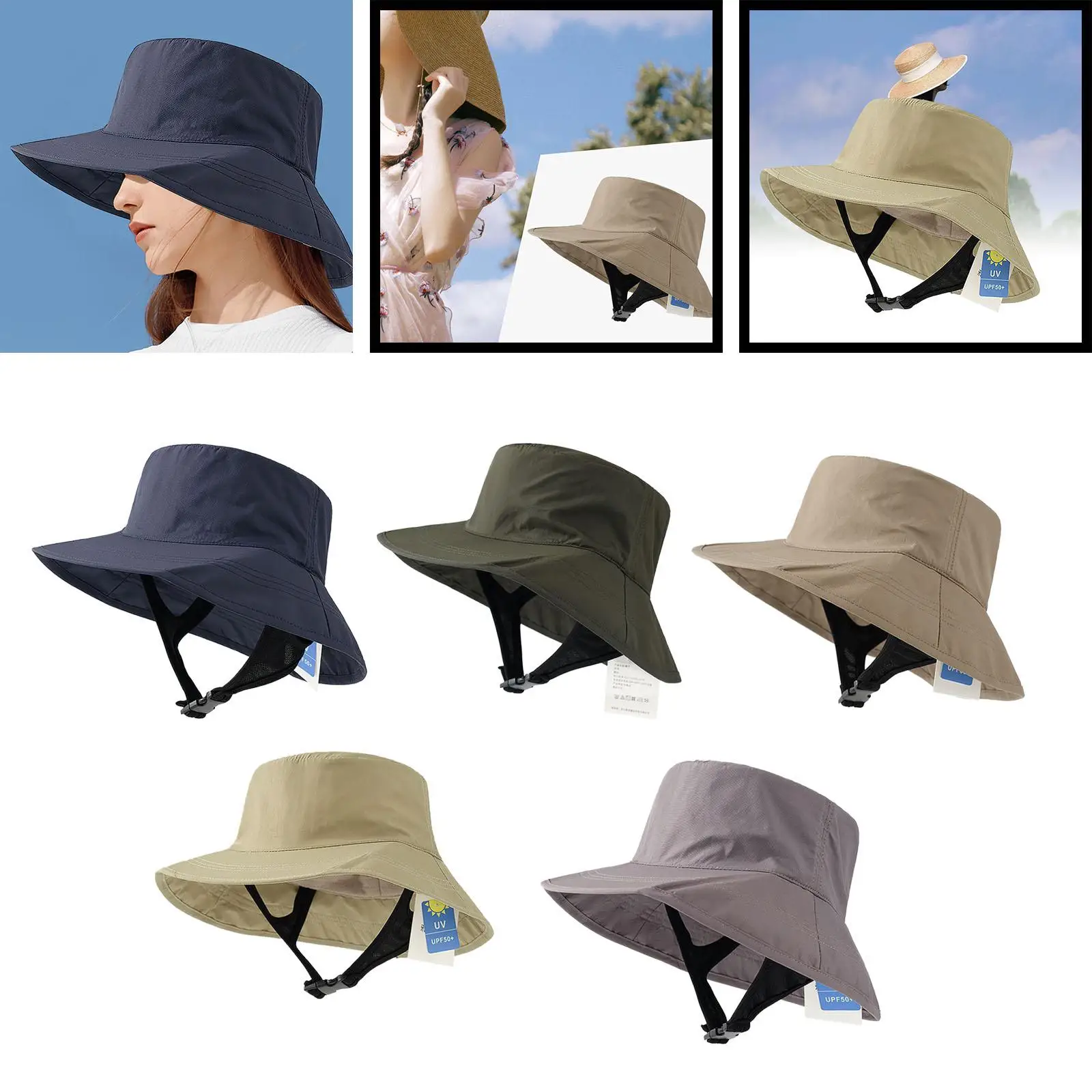 Sun Hat for Women Men Casual Visor Hat with Adjustable Buckle Travel Sun Protection Fishing Cap for Gardening Vacation Commuting