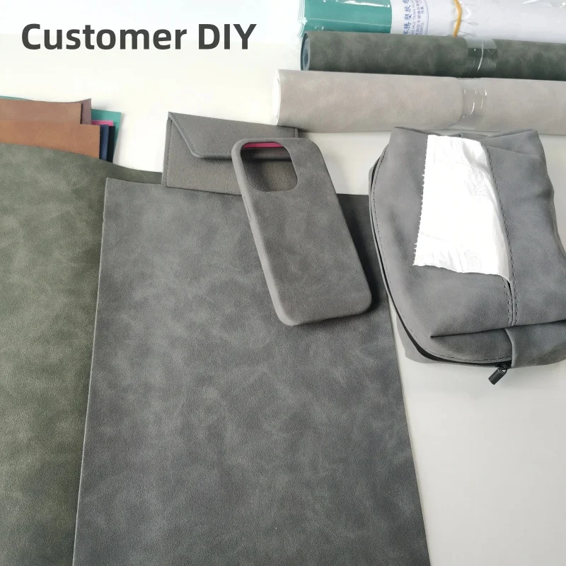 Leather Fabric 50x150cm Soft Suede Pu Self-adhesive Interior Decoration Wear-resistant Viscous DIY