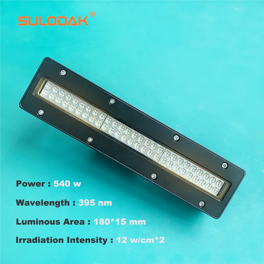 UV screen printed LED curing lamp 200mm long water-cooled curing lamp 12w/cm ^ 2 intensity UV drying lamp exposure plate 395nm