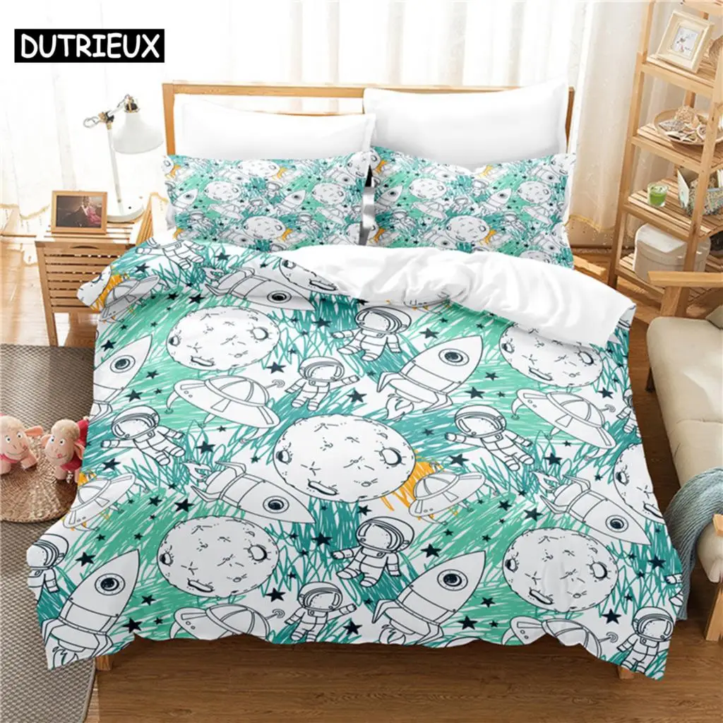 

Astronauts Painting Bedding Set Duvet Cover Set 3d Bedding Digital Printing Bed Linen Queen Size Bedding Set Fashion Design