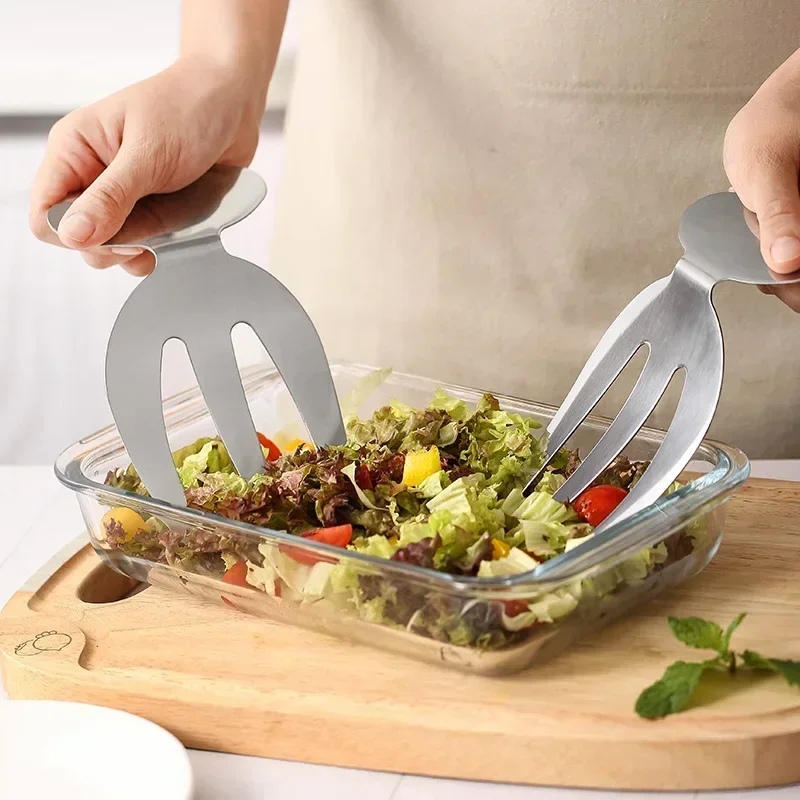 Salad fork stainless steel cutlery set kitchen ware cooking tools non-stick stirring salad server kitchen tools accessories
